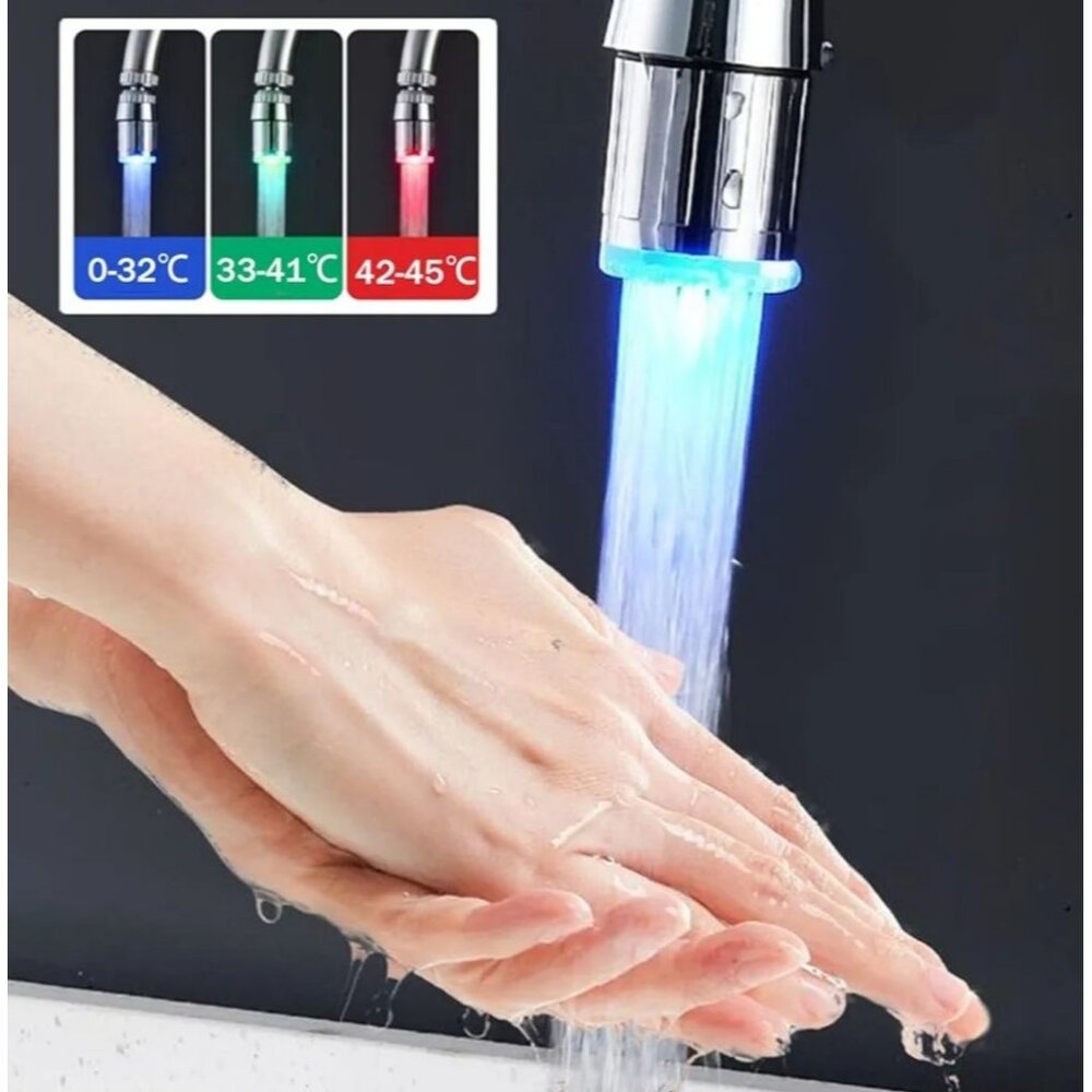 3-Color Temperature Sensitive Gradient LED Water Stream Color Changing Faucet